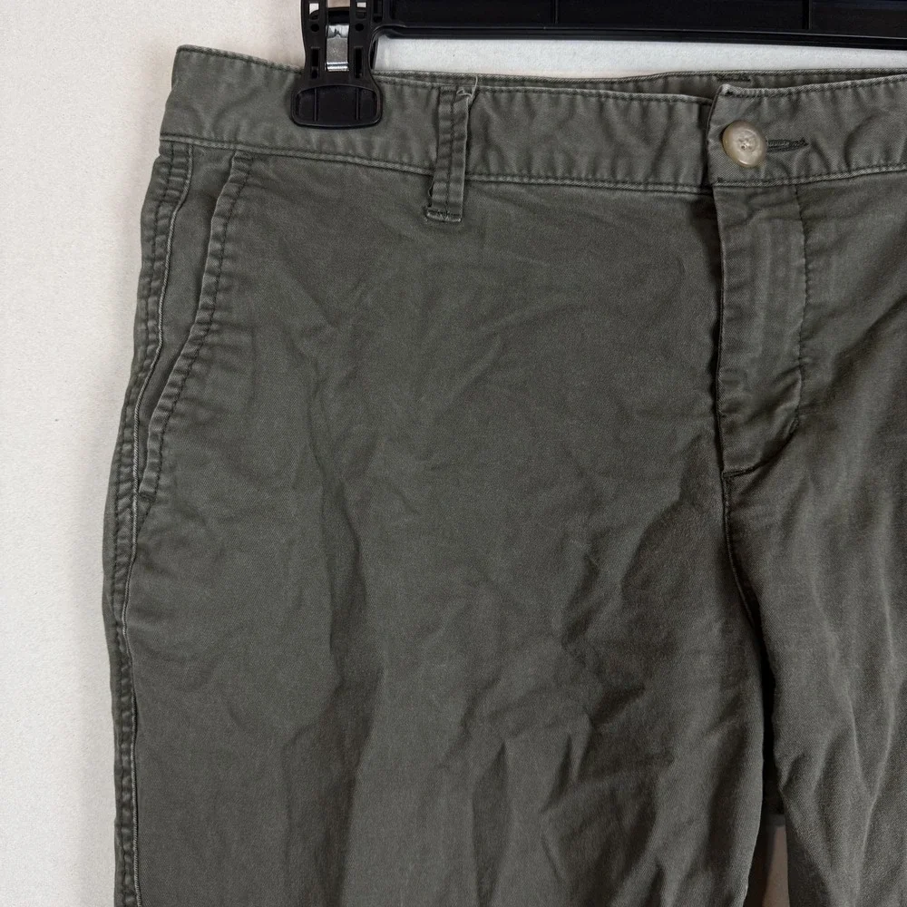 Khakis By Gap Pants Womens 8 Green Girlfriend Khaki Twill Stretch Relaxed Chino